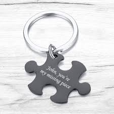 The charms are included ( heart or key ) Personalized Puzzle Piece Keychain Customized Keychains