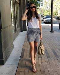 Black And White Gingham Skirt Outfit Gingham Wrap Skirt Girl Meets Gold Latest Summer Fashion Summer Fashion Outfits Fashion