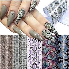 10 Designs Bag Snake Print Snakeskin Nail Foil Transfer Film Etsy Snake Skin Nails Foil Nails Foil Nail Designs Your client walks in the door and shows you her beautiful new clutch she just bought, and what do you know, she wants a sick set of nails to match! snake skin nails foil nails foil nail