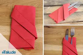 Auch diese anleitung zum bestecktasche falten ist sehr. Servietten Zu Bestecktaschen Falten Diy Serviettentasche Talu De