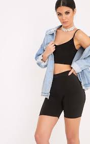 Black Biker Shorts Outfit Summer Bella Black Slinky High Waisted Cycle Shorts Black Biker Shorts Bike Shorts Outfit Outfits With Leggings
