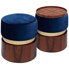 Camarena 38.98 tufted rectangle standard ottoman is a perfect addition to your living space.mid century modern style furniture velvet ottoman completes the living room dining room and bedroom. Luxury Bonnie Contemporary Upholstered Modern Ottoman Pouf Stool Coffee Table For Sale At 1stdibs