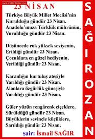 Çocuk bayrami gelin çocuklar gelin! 23 Nisan Siiri Ismail Sagir Edebiyatdefteri Com
