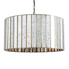 Led ceiling lights and pendants. Sierra Large Paneled Mercury Glass Drum Pendant