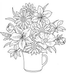 No matter whether your favorite flower is a rose, sunflower, or something else, you'll adore these pretty pictures. Flowers Coloring Pages Free Printable Printable Coloring Page Coloring Pages