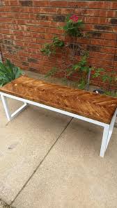 The chevron bench top detail is beautiful for a dining bench or entryway. Chevron Bench Etsy