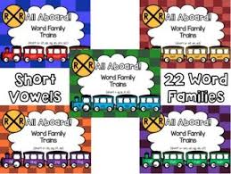 All Aboard Short Vowel Word Family Trains Bundle Word Families Short Vowel Words Words