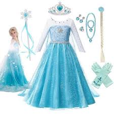 3 4 6 8 10 Years Old Girls Fancy Queen Elsa Costume Bling Synthetic Crystal Bodi In 2020 Birthday Girl Dress 10 Years Girl Dress Girl Princess Dress