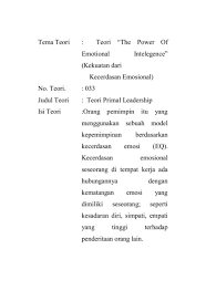 Kecakapan tersebut mencakup pengelolaan bentuk emosi baik yang. Teori Kepemimpinan Flip Ebook Pages 1 21 Anyflip Anyflip