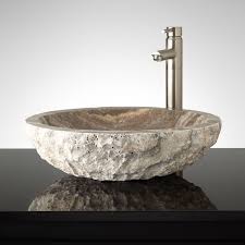 bathroom travertine sink signature