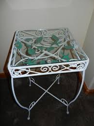 White End Tablewrought Iron Tableglass Top Tablesun Room Wrought Iron Table Glass Top Table Iron Table