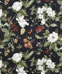 6 or 12 month special financing available. Waverly Garden Images Black Floral Upholstery Fabric Floral Drapery Fabric Floral Upholstery