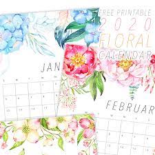 Click the big red print button and you've got yourself a calendar. Free Printable 2020 Floral Calendar The Cottage Market