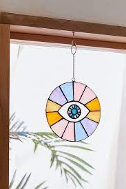 Radial Eye Window Hanging Painting On Glass Windows Window Hanging Stained Glass Window Hanging