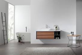 Recessed shelving has the benefit of looking smooth and harmonious, and to actually expand a space visually, rather than make it a little more cramped as typical shelves do. Goreme 48 Walnut And Dark Gray Oak Wall Mount Bathroom Vanity Open Shelf Walmart Com Walmart Com