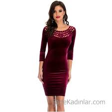 2021 Kadife Gece Elbiseleri Bordo Kisa Genis Yaka Kafes Yakali Yetim Kollu Kiyafet Kombinleri The Dress Kiyafet Bodycon Elbise