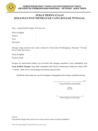 Dengan surat ini, saya yang beridentitas di bawah ini Surat Pernyataan Kesediaan Membayar Ukt