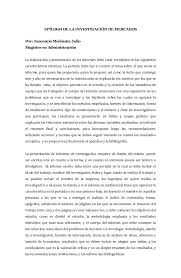Tocarte y que tus labios pronuncien. Epilogo De La Investigacion De Mercados Inocencio Melendez Julio