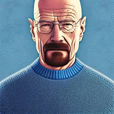 Stern Walter White in a Blue Sweater · Creative Fabrica