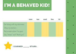 Green And Yellow Simple Star Preschool Reward Chart