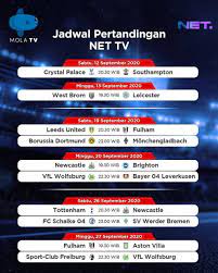 Temukan jadwal pertandingan dari liga primer 2020/2021, pertandingan untuk esok hari dan juga. Jadwal Liga Inggris 2020 2021 Pekan Ini Sabtu 12 September Di Net Tv Dan Mola Tv Bagikan Berita