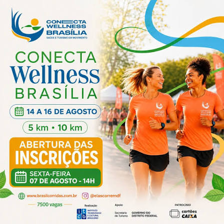 🍃 Conecta Wellness Brasília está chegando e a programação promete um fim  de semana repleto de saúde, esporte, bem-estar e muita diversão! 📢 As  inscrições serão GRATUITAS e abrirão na sexta-feira, 07
