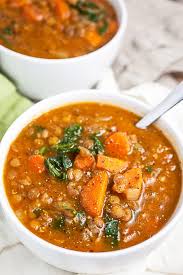 This is a super simple instant pot soup recipe that you can set and forget! Instant Pot Lentil Soup With Spinach Recipe The Rustic Foodie