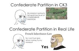 The task is to partition the given array into two subsets such that the average of all the elements in both subsets is equal. Confederate Partition Irl Be Like Crusaderkings