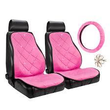 Leader accessories pair of faux leather front car seat covers with airbag for truck suv universal fit auto seat protector. Pilot Swarovski Crystal Seat Cover Swr 0757