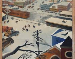 William Gropper American 1897 1977 Suburban Post In Winter Detail 1938 Mural Freeport Post Office Long Island New York American Art Mural Painting