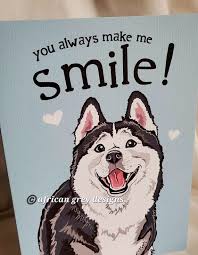 Smiling Siberian Husky Greeting Card