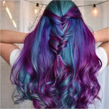 Diagonal Layered Ombre Blue Purple Violet Hair Vivid Hair Color Mermaid Hair Color Hair Styles