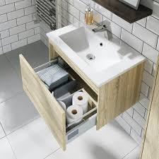 Toilet and sink vanity unit combination uk. Mode Austin Oak Wall Hung Vanity Unit And Basin 600mm