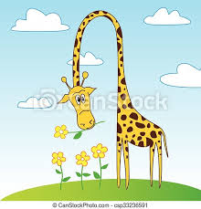 Voilà ta girafe est maintenant terminée ! Mignon Fleur Rigolote Caractere Girafe Dessin Anime Rigolote Fleur Tenue Caractere Girafe Vecteur Eps8 Mouth Canstock