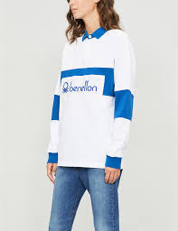 Zebre rugby v benetton rugby. Benetton Ladies White Unisex Logo Embroidered Cotton Jersey Polo Shirt Lyst