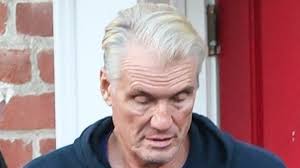 Dolph Lundgren, 67, seen for the first time with wife Emma Krokdal, 28,  since revealing he is cancer free
