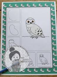 Snowy Owl Directed Drawing Simple Art Projects For Elementary School Drawing Ideas For Kinderga Directed Drawing Directed Drawing Kindergarten Art Activities