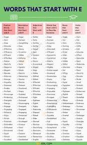 Win with a list of e words that are 9 letters long in scrabble, words with friends and more. Words That Start With E 1700 E Words Common Words Starting With E 7esl