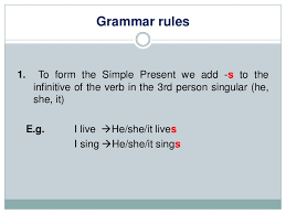 Why is english grammar rules an important you? Simple Present Tense