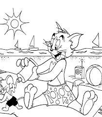 Tom And Jerry Playing At The Beach Coloring Page Tom And Jerry Beach Coloring Pages Coloring Pages Coloring Pages For Kids