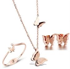 By amy marturana winderl, c.p.t. 316l Stainless Steel Rose Gold Color Frosted Butterfly Jewelry Set Necklace Stud Earrings Bangle On Sale Set Necklace Jewelry Set Necklacebutterfly Jewelry Set Aliexpress