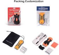 Plastic Scraper Razor Blade Scraper Kit - 10 Stainless + 5 Plastic Blades  For Glass/Stove/Oven Cleaning Bench Scraper