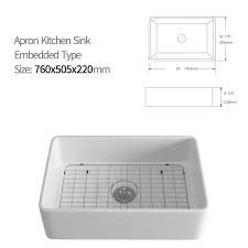 Sink, black strainer drain assembly, cutout template, mounting clips, installation guide; Eridanus Rio 30 X 20 Apron Front Farm Sink Overstock 32192815