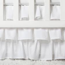 A vintage lace waterfall ruffed skirt in 3 tiers. Crib Skirt Ruffle Cloud Island White Target
