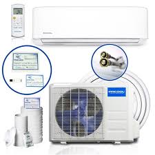 Baseboard heating systems limit options when it comes to installing air conditioning. Mrcool Ductless Mini Split Air Conditioner With Heater And Remote Control 34 400 Btu White Rona