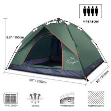 Toogh 23 Person Camping Tent 4 Season Backpacking Tent Automatic Instant Pop Up Tent For Outdoor Sports Army Green Go To Backpacking Tent Tent Tent Camping