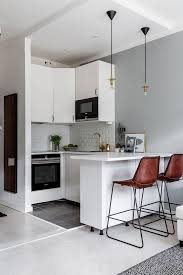 Compact Studio Apartment In Stockholm 26 Sqm Pufik Beautiful Interiors Online Magaz Small Apartment Kitchen Kitchen Design Small Small Apartment Interior