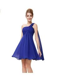 L' abito blu lucido lucido è indicato per chi desidera indossare un capo giovane trendy dai colori innovativi. Vestito Da Cerimonia Corto Economico Online Per Damigelle Blu Elettrico