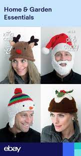 Christmas Hats Knitting Pattern Santa Rudolph Pudding Snowman King Cole 4114 In 2021 Novelty Christmas Hats Christmas Crochet Hat Knitting Patterns