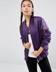 Black And Purple Bomber Jacket Asos Ultimate Bomber Jacket Purple Bomber Jacket Bomber Jacket Fashion Bomber Jacket Outfit